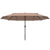 SONNENSCHIRM, Metall, Polyester, Khaki - Braun, Metall (440/260cm) - Outsunny