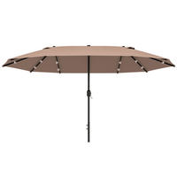 SONNENSCHIRM, Metall, Polyester, Khaki - Braun, Metall (440/260cm) - Outsunny
