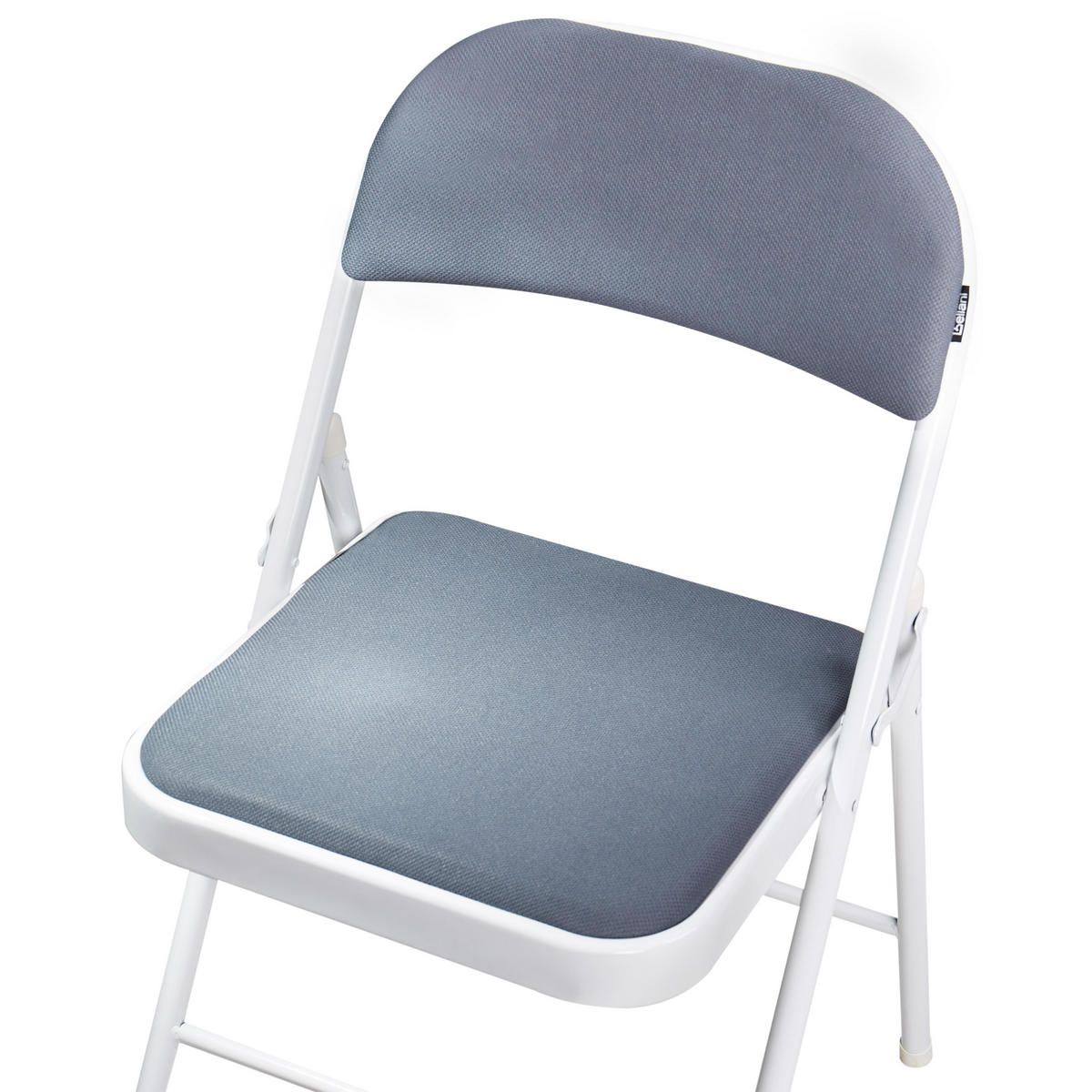 KLAPPSTUHL 4er-Set Metall Dunkelgrau/Weiß Sparks - Dunkelgrau, Metall (45/77/47cm) - Beliani