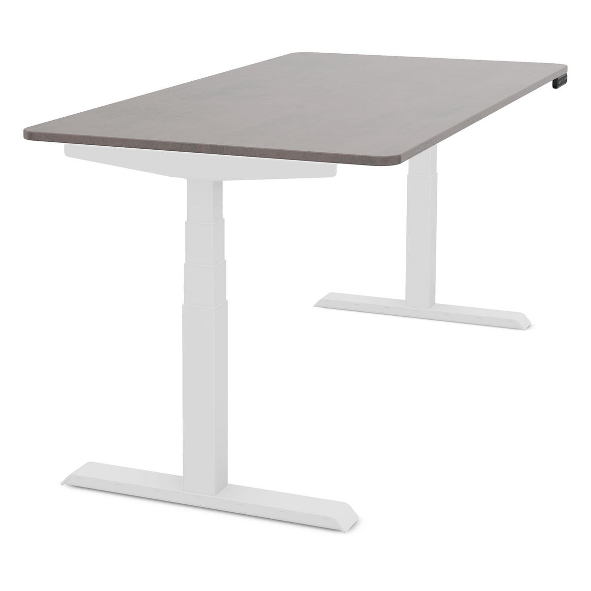 SCHREIBTISCH Elektrisch Höhenverstellbarer Familien Schreibtisch Pitino Sichtbeton Anthrazit Signalweiß 160/80/52.5-121cm - Schieferfarben/Weiß, Holzwerkstoff/Metall (80/160/121cm) - ASSMANN