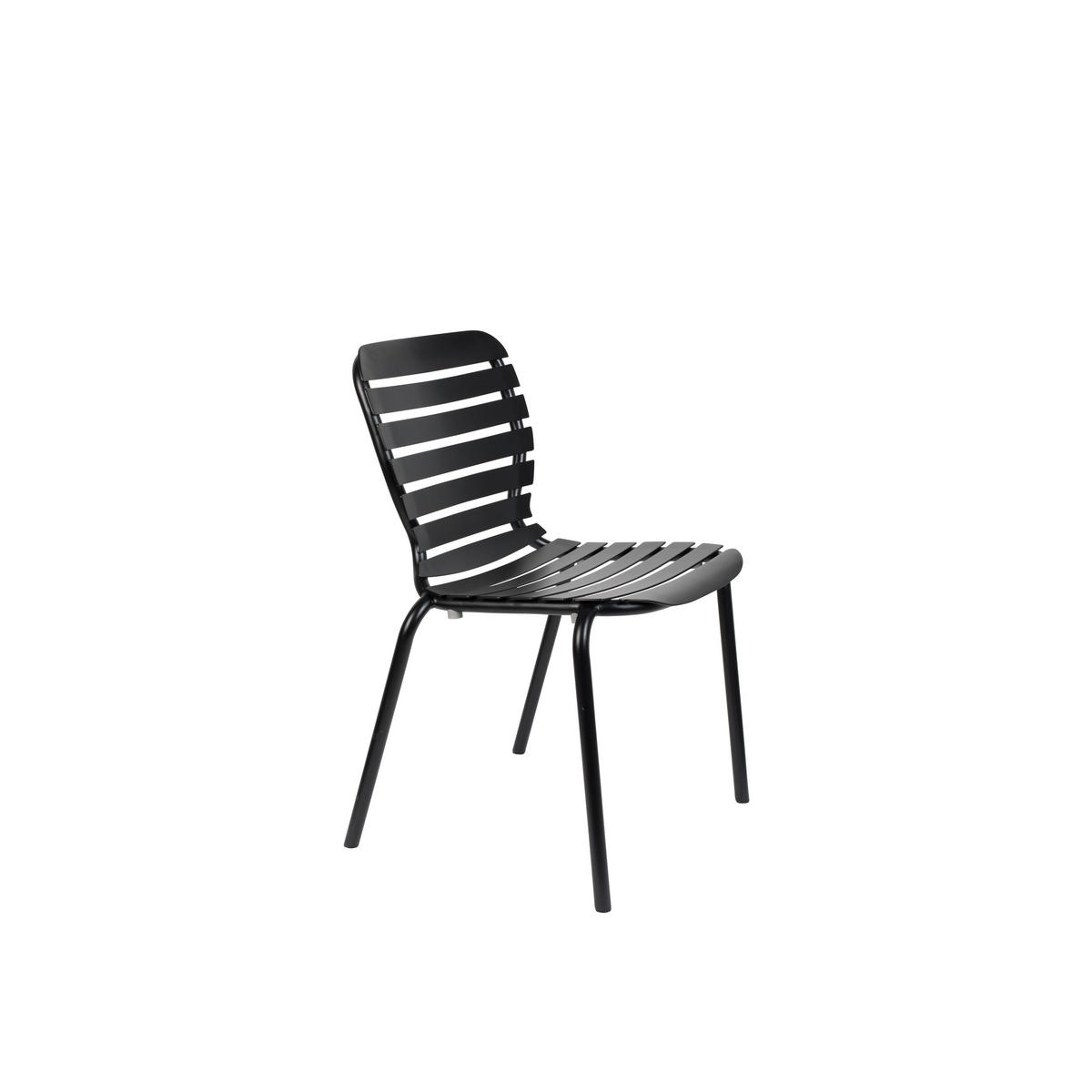 GARTENSET Vondel 4 Personen Esstisch/ 2 Stühle/ Esstischbank Schwarz - Schwarz, Metall - Zuiver