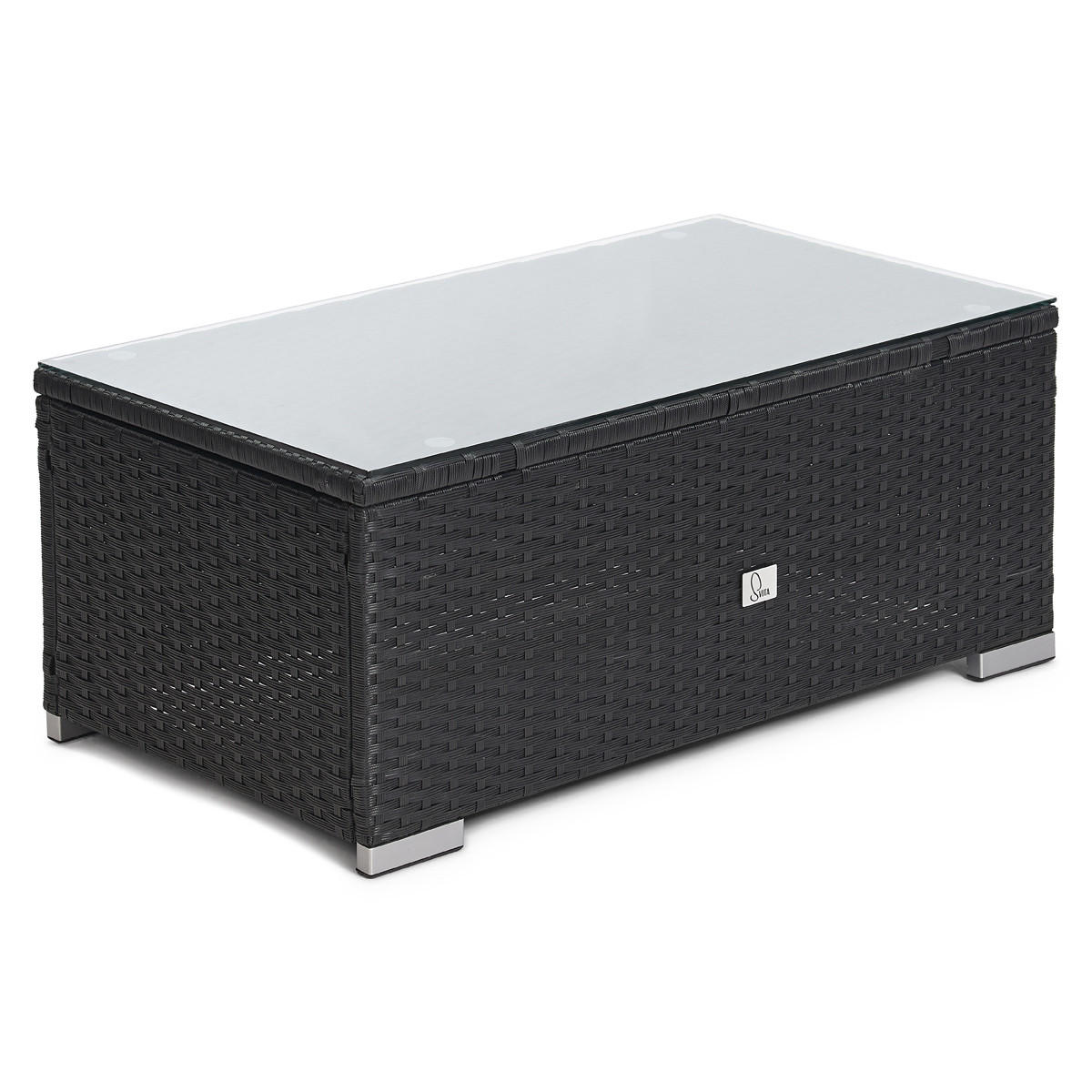 GARTENLOUNGE Queens + Abdeckung Schwarz - Schwarz/Grau, Kunststoff - SVITA