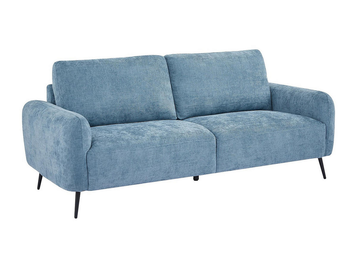 SOFA - 3 Personen - stoff - blau Letrosa - Blau, Textil/Metall (200/86/88cm) - Vente-Unique