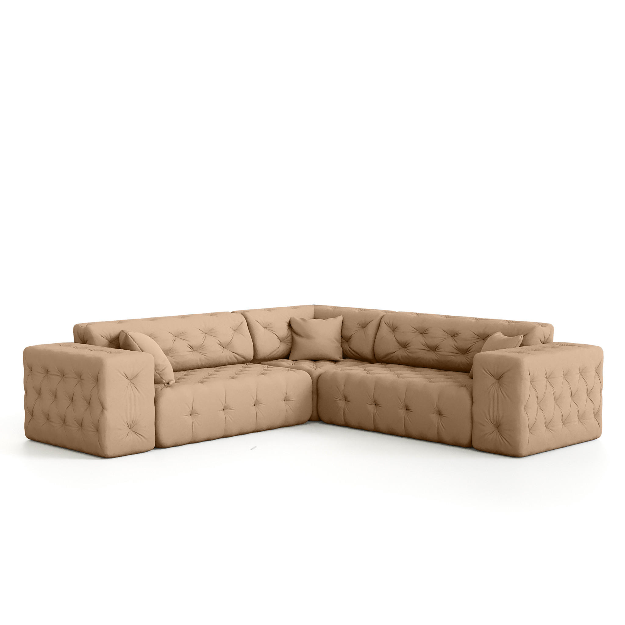 ECKSOFA Chantal - Beige, Holzwerkstoff/Textil (246/246cm) - Fun Möbel