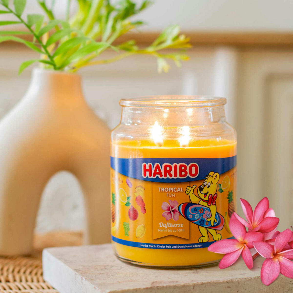 DUFTKERZE Haribo - Orange, Naturmaterialien/Glas (13cm)