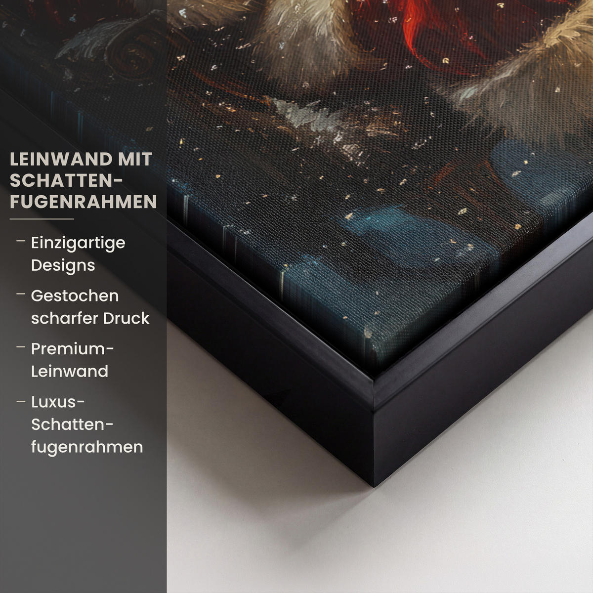 LEINWAND Bilder mit Rahmen - Weihnachtsmann - Weihnachten - Winter - Weihnachtsbaum - 30x40 - Bordeaux, Textil (30/40cm) - MuchoWow