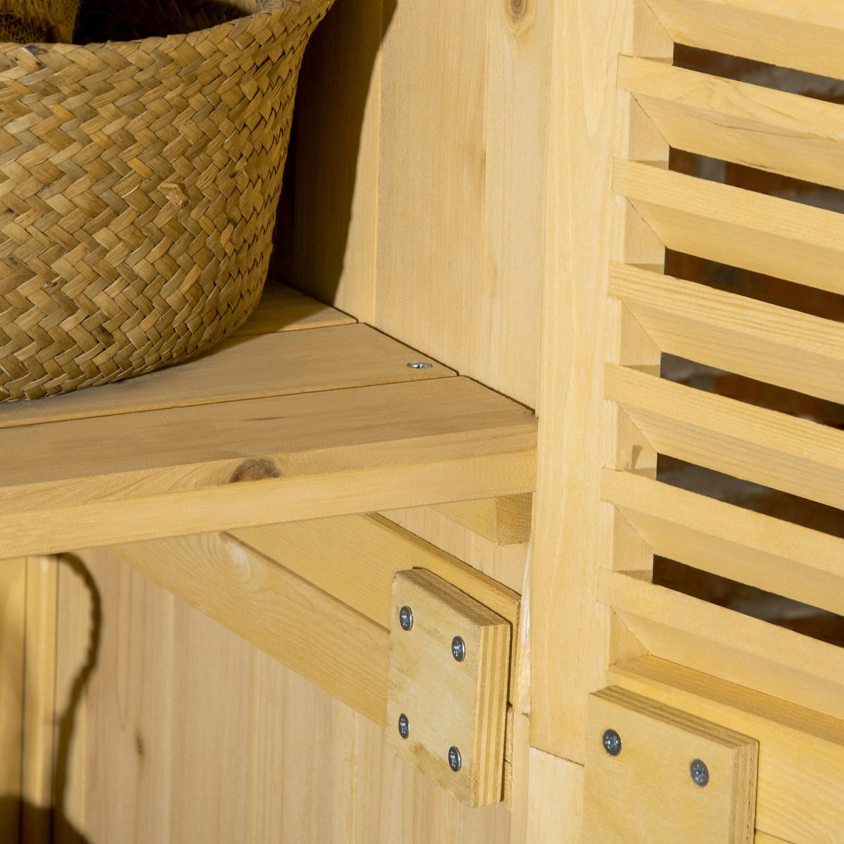 GARTENSCHRANK DE-09229 Naturholz - Naturfarben, Holz (46.5/160/87cm) - ComfortXL