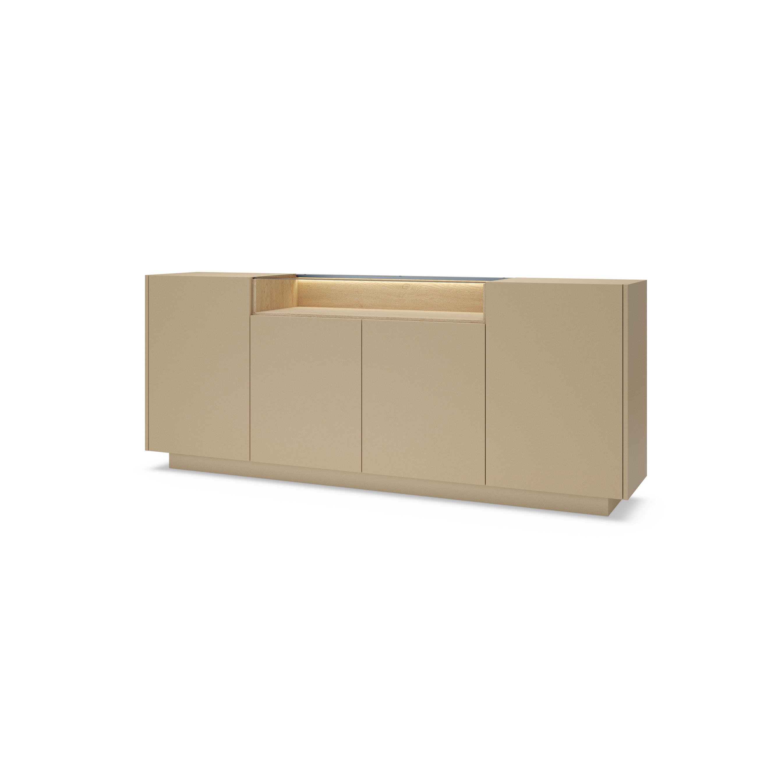 KOMMODE: Kakao + Cremona-Eiche, 203 x 83 x 39,5 cm - Braun, Holzwerkstoff (203/83/39.5cm) - 3XE LIVING