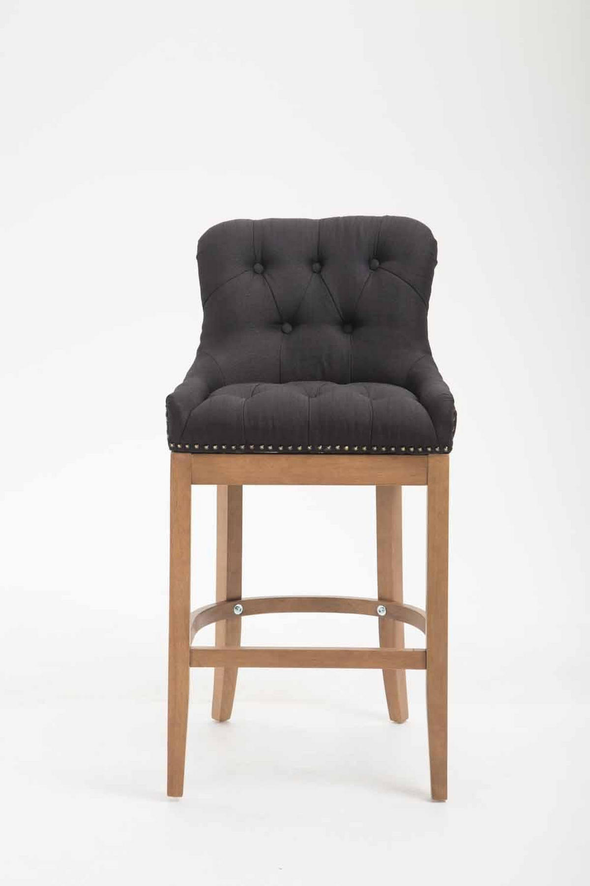 BARHOCKER 2er Set Stoff schwarz - Schwarz/Naturfarben, Holz/Textil (55/109/57cm) - CLP