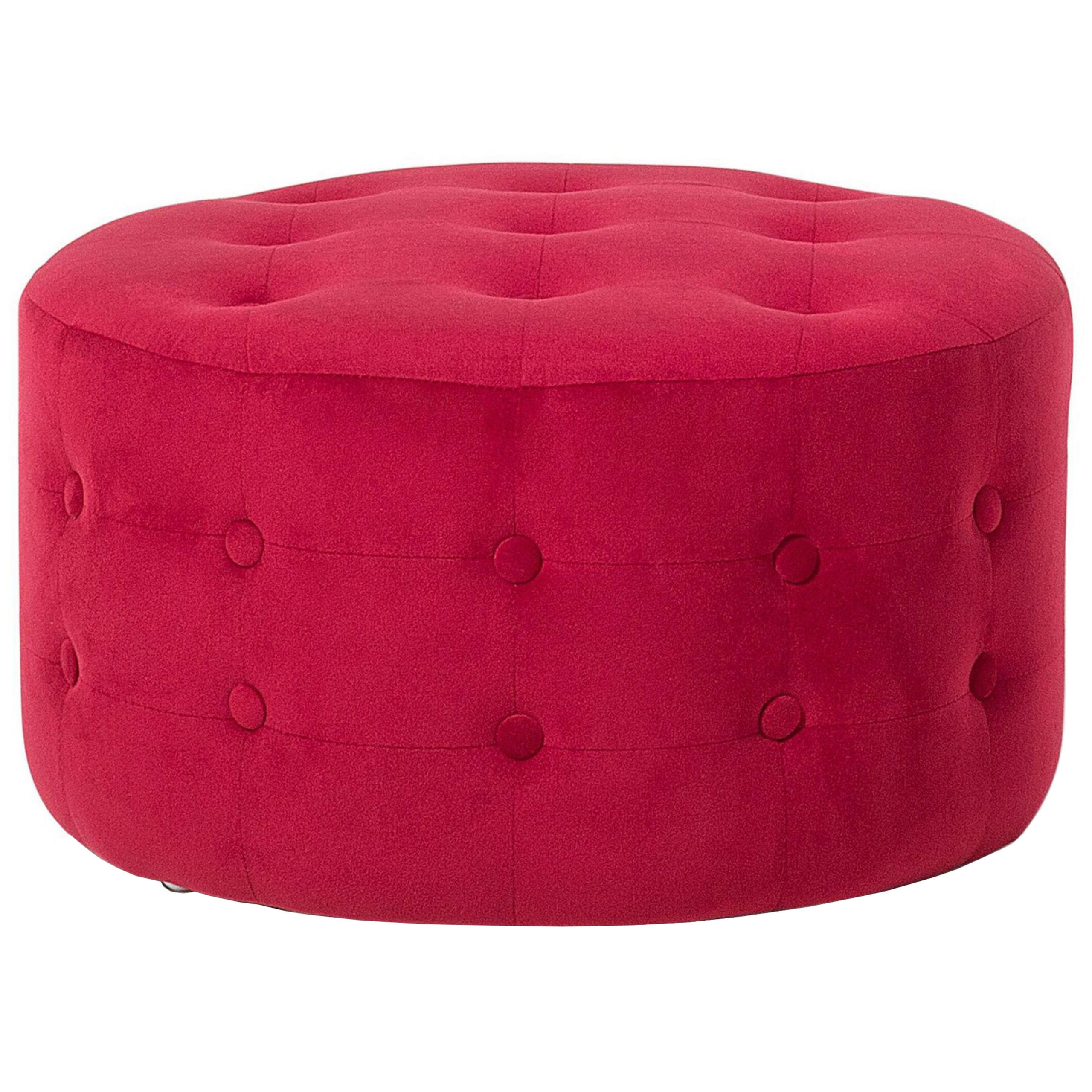 POUF Tampa 55/55/30 cm - Rot, Textil (55/30/55cm) - Beliani