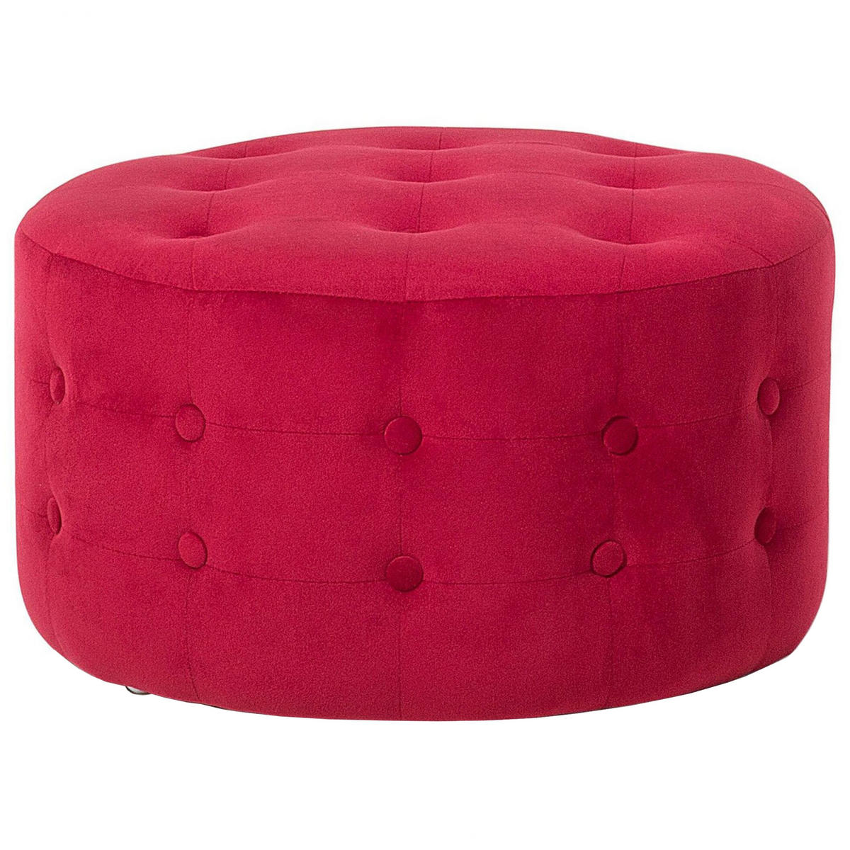 POUF Tampa 55/55/30 cm - Rot, Textil (55/30/55cm) - Beliani