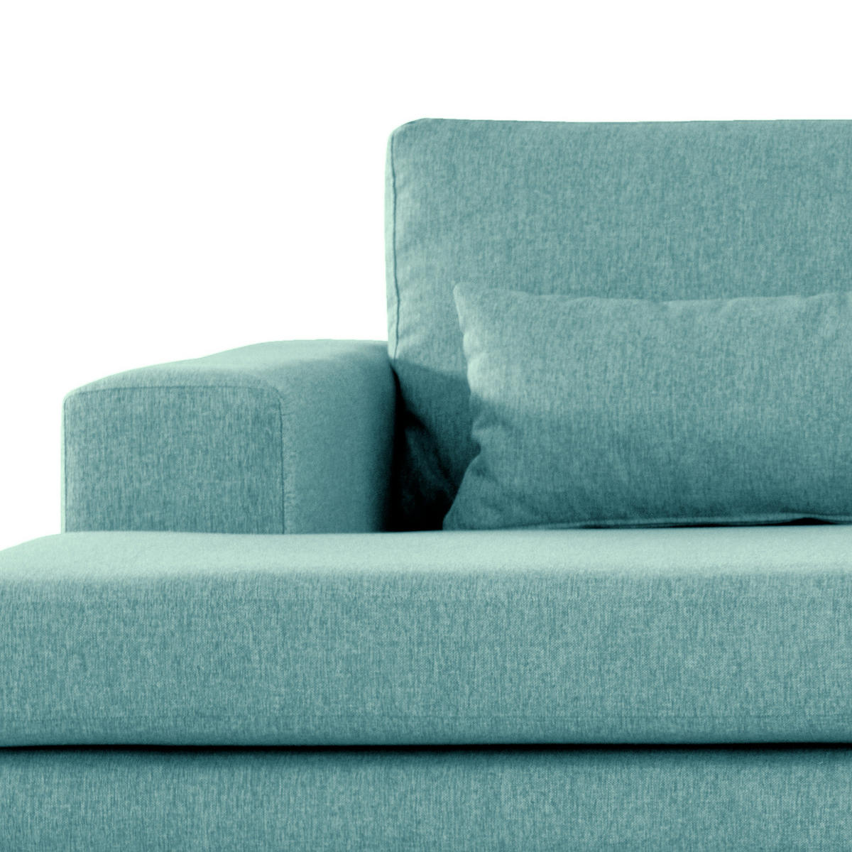 WOHNLANDSCHAFT mit Longchair - Eichefarben/Petrol, Eichenholz/Textil (371/81/219cm) - home24