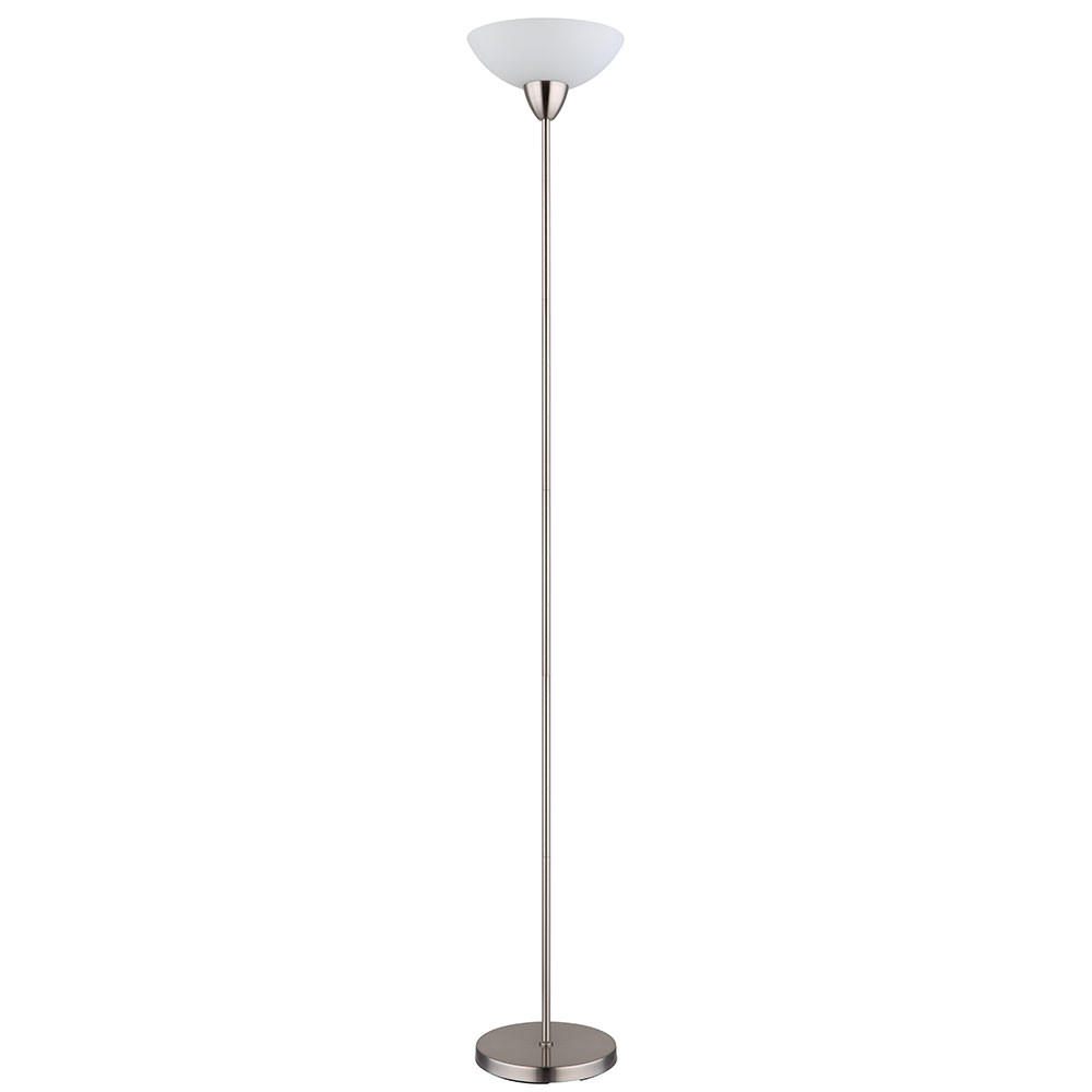 LED STEHLEUCHTE Glas Opal Silber - Silberfarben, Glas (28/28/180cm) - Globo Lighting