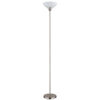 LED STEHLEUCHTE Glas Opal Silber - Silberfarben, Glas (28/28/180cm) - Globo Lighting