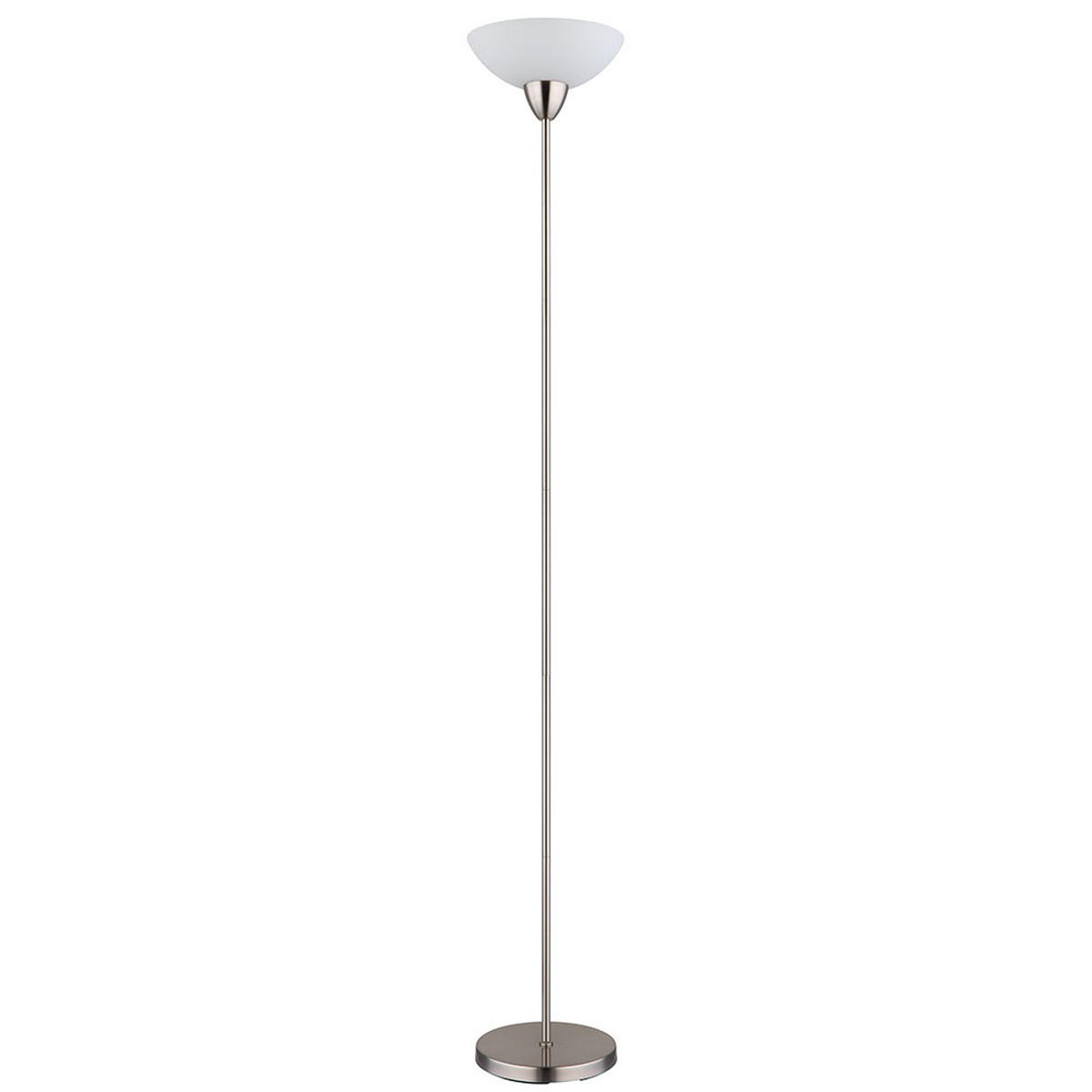 LED STEHLEUCHTE Metall Glas Opal Silber - Silberfarben, Glas (28/28/180cm) - Globo Lighting