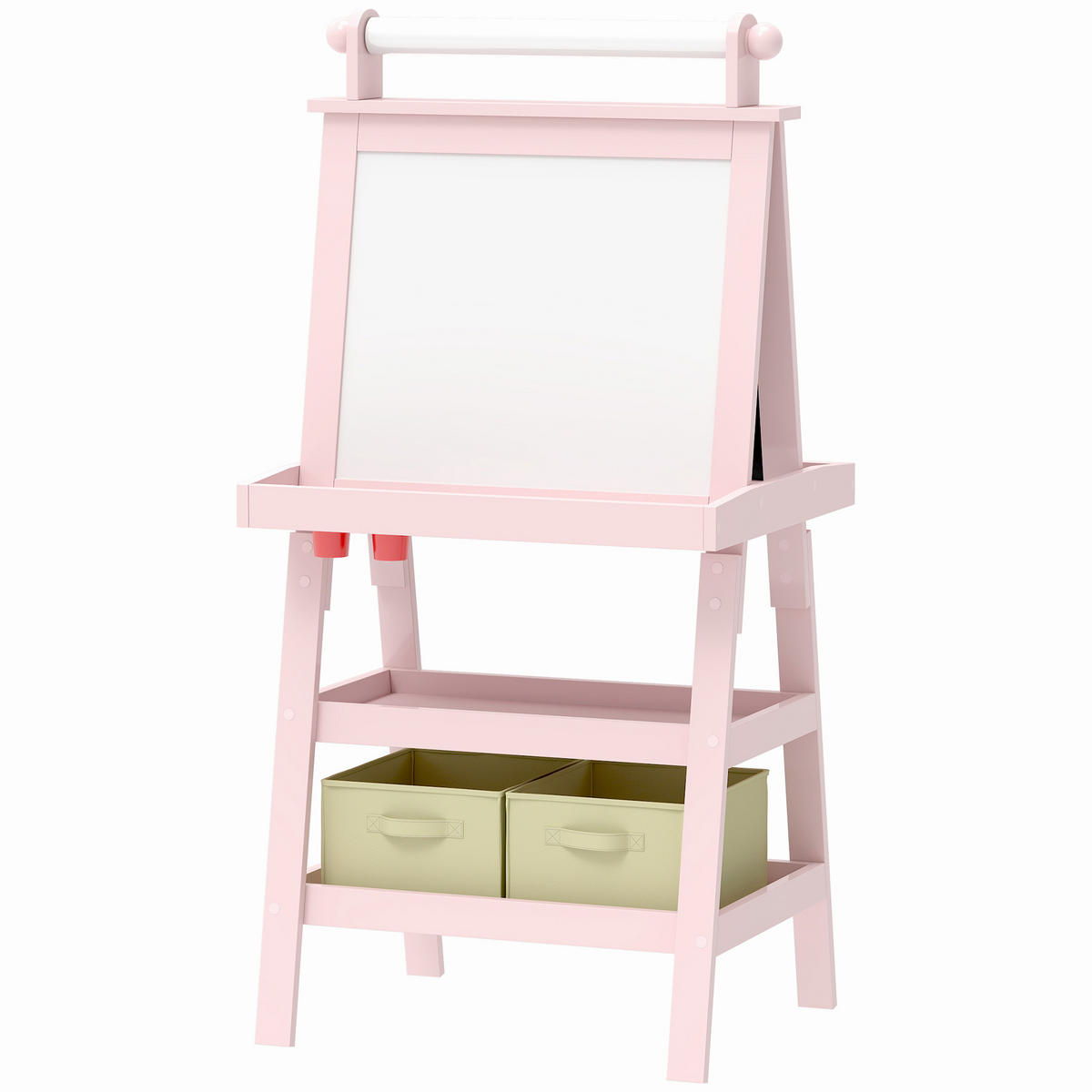 MALTAFEL DE-18198 3-in-1 mit Magnet- & Kreidetafel Rosa - Pink, Holzwerkstoff (48/118/59cm) - ComfortXL