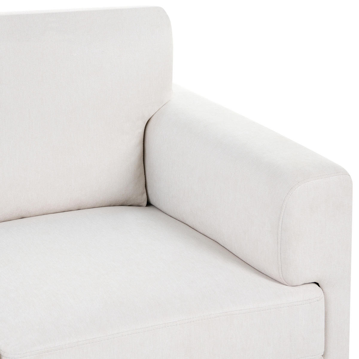 2-SITZER-SOFA Stoff Hellbeige Lousto - Beige/Schwarz, Textil (156/85/65cm) - Beliani