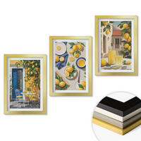 WANDBILDER 3er Set - 20x30 cm Goldrahmen - Zitronengarten mit Getränken - Goldfarben, Kunststoff (20/30cm) - ArtPrintCave