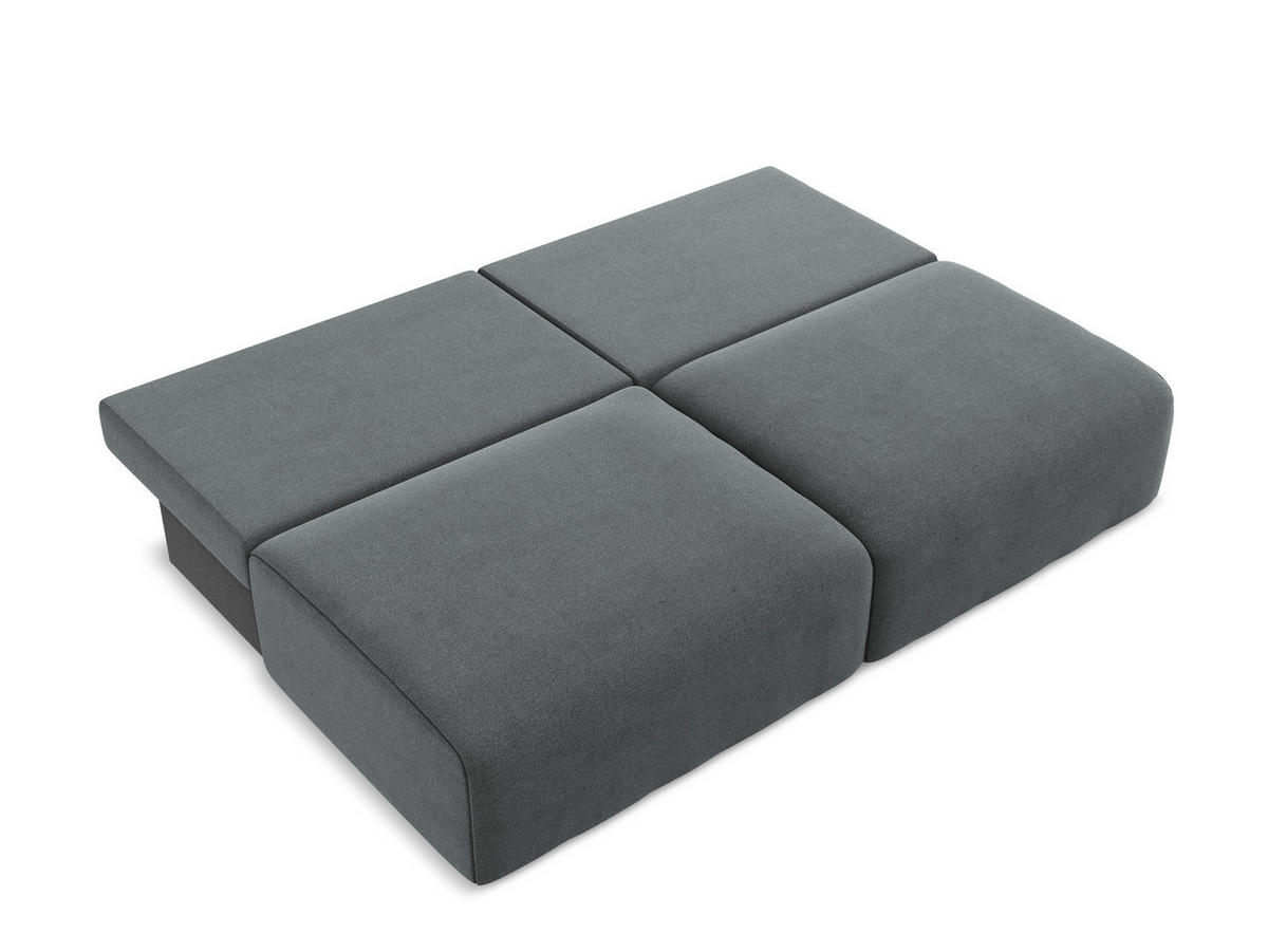 3-SITZER SOFA mit Schlaffunktion Strukturstoff Stoff Grau - Schwarz/Grau, Kunststoff/Textil (216/79/102cm) - Makamii