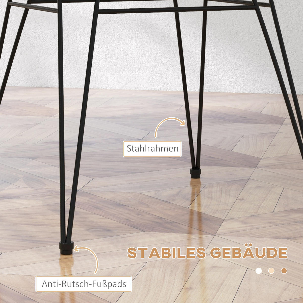 ESSSTUHL 2er-Set Boho 56 x 60 x 79 cm Braun - Braun, Metall (60/79/56cm) - Meubliv