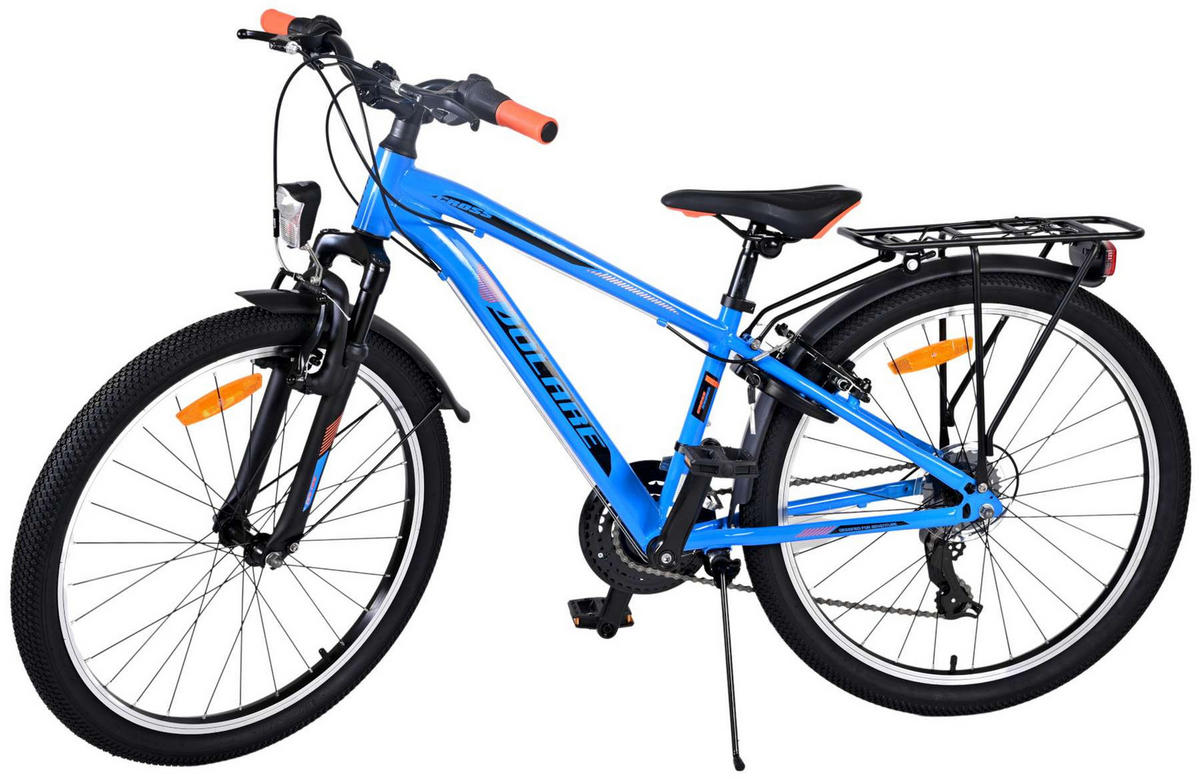 KINDERFAHRRAD Cross - Jungen - 2 Handbremsen - 18 Gänge - 24 Zoll - Blau - Blau, Metall (70cm) - TPFSports