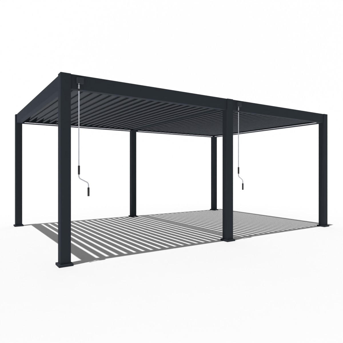 PERGOLA Deluxe Plus Pavillon Terrassenüberdachung Aluminium 4 x 6 m anthrazit - Anthrazit, Metall (400/255/600cm) - WEIDE