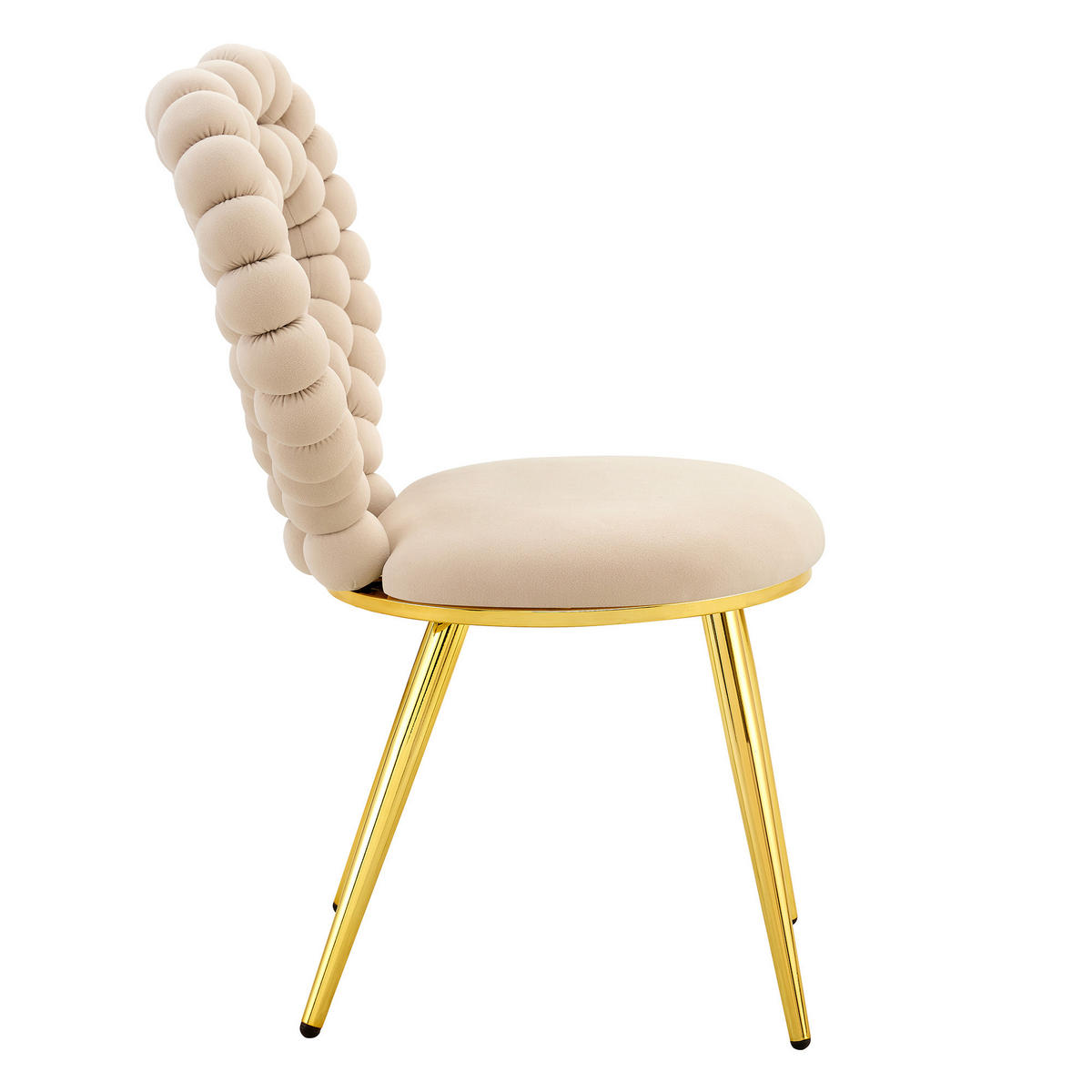 STUHL-SET DE-36761 2 Stück mit herzförmiger Kugelketten-Rückenlehne Hellbeige - Beige, Metall (54/81/44cm) - ComfortXL
