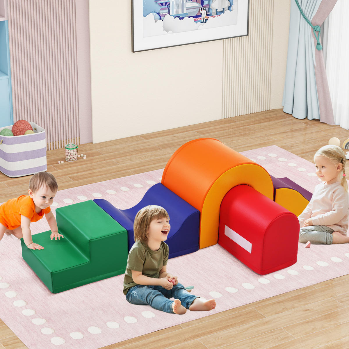 SCHAUMSTOFFBAUSTEINE Kinder Spielset - Orange, Textil (40/38/35cm) - Fortuna Lai