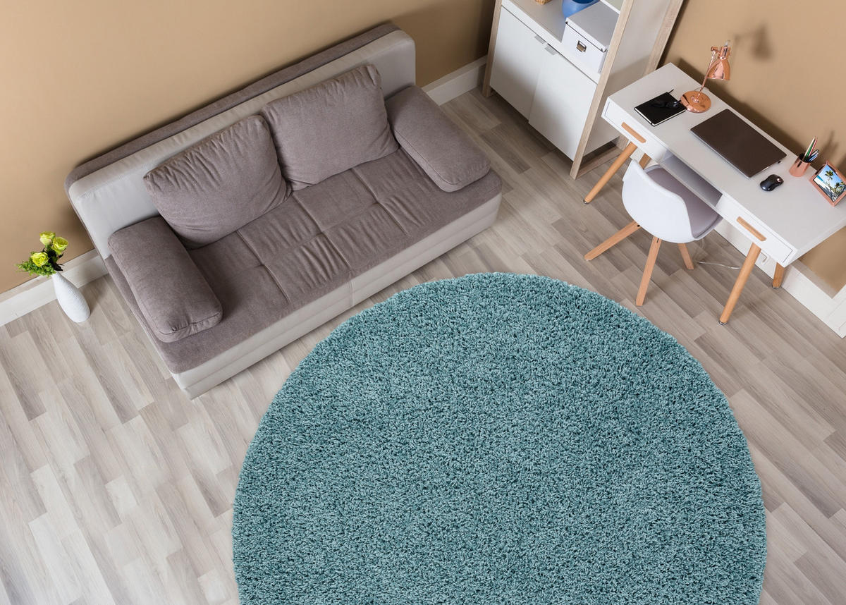 TEPPICH Soffi 100 cm - Blau, Textil (100/100cm) - rugsX