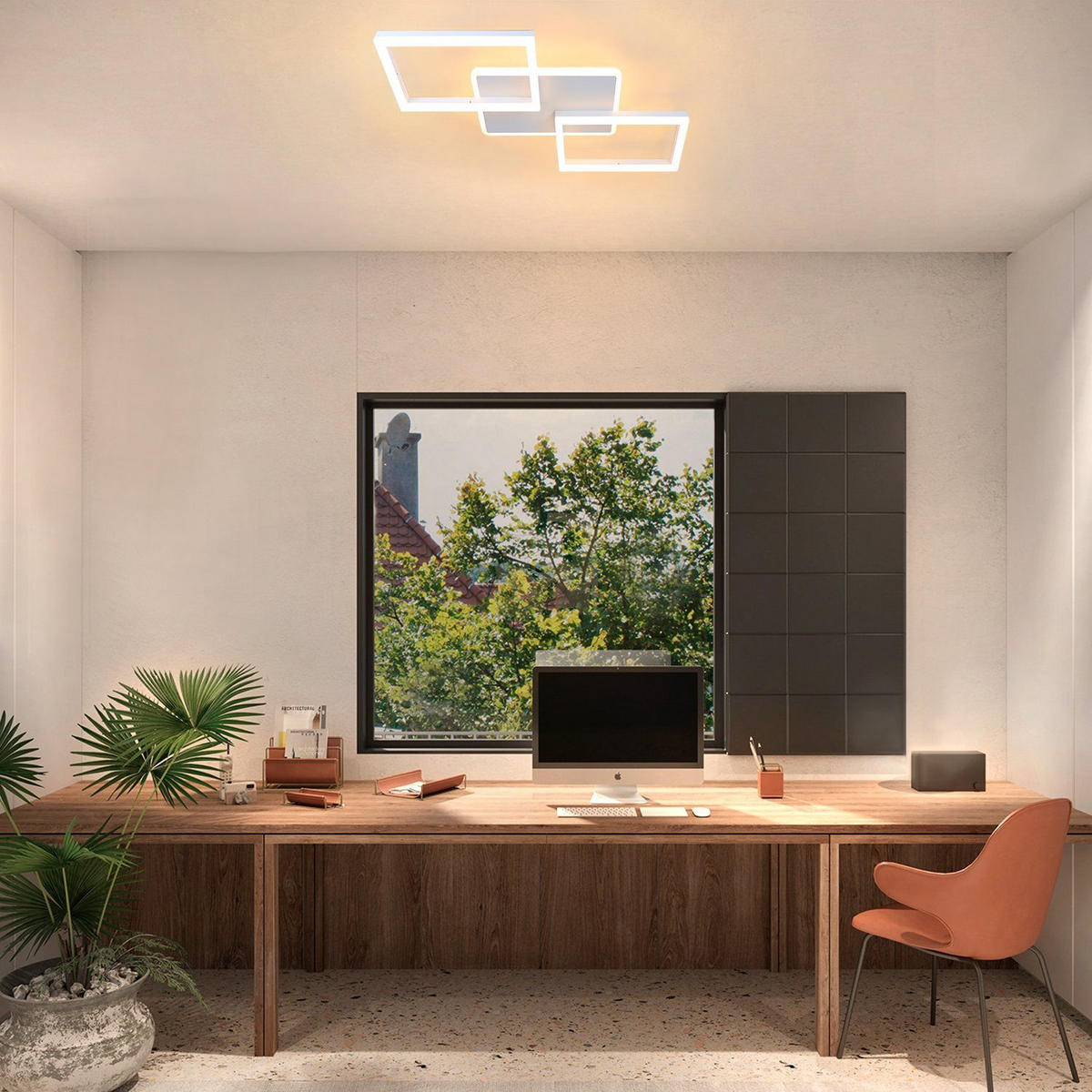 LED-DECKENLEUCHTE Marco 54/35/6 cm - Weiß, Metall (54/35/6cm) - Nettlife