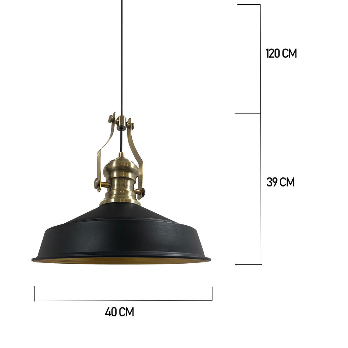 HÄNGELAMPE Neo-Asletl 40/39 cm - Schwarz, Metall (39/40/28cm) - Bamyum