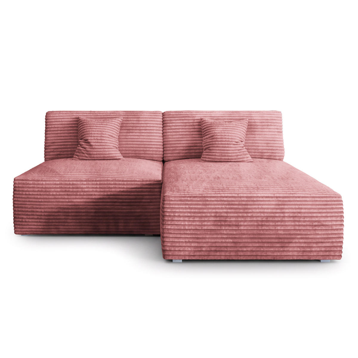 ROHOVÁ SEDAČKA FIORO starorůžová - šedá/starorůžová, dřevo/textil (204/148cm) - MASSENO