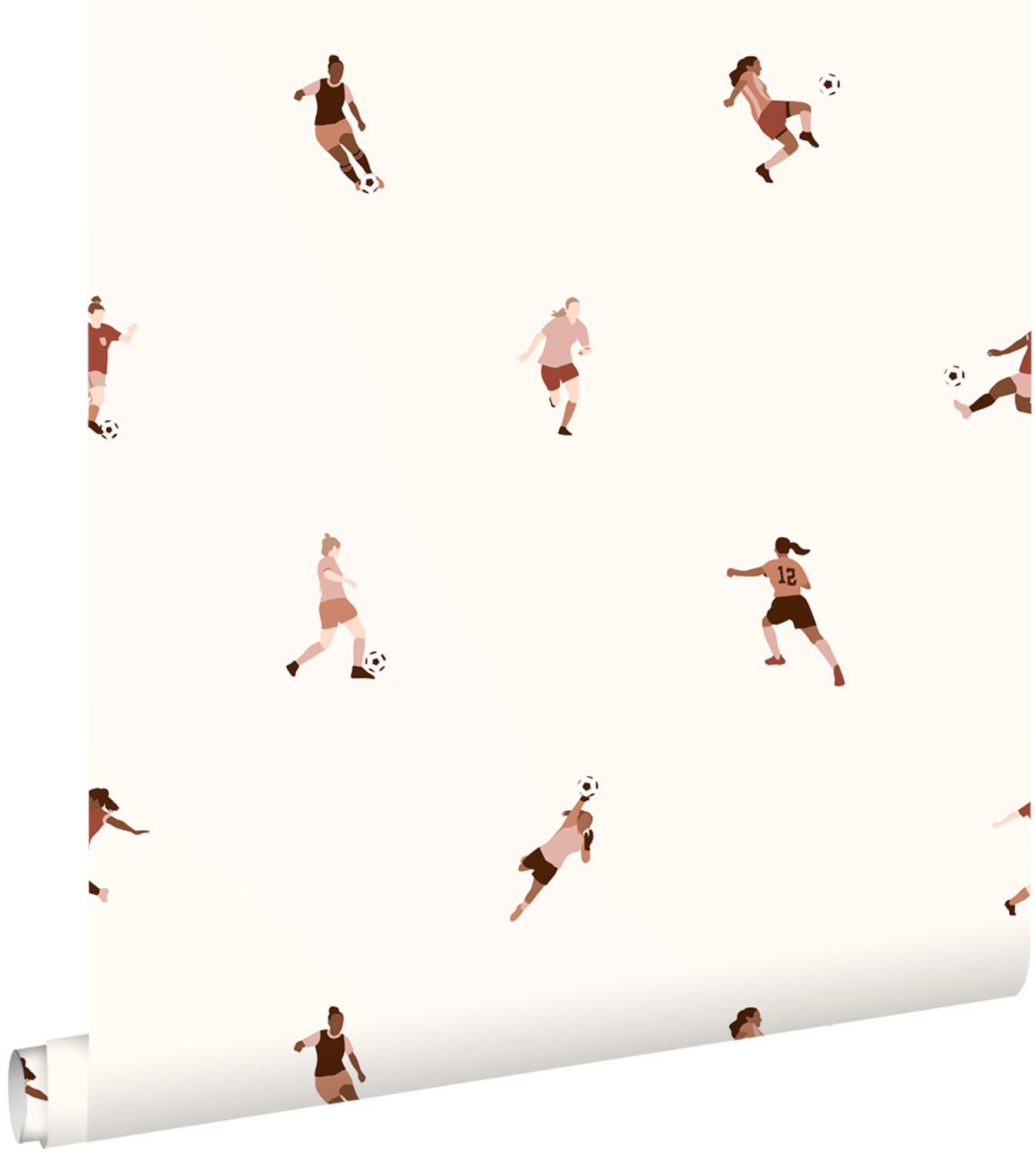 TAPETE Fußballspielerinnen 50 x 900 cm - Weiß, Papier (50/0.1cm) - ESTAhome