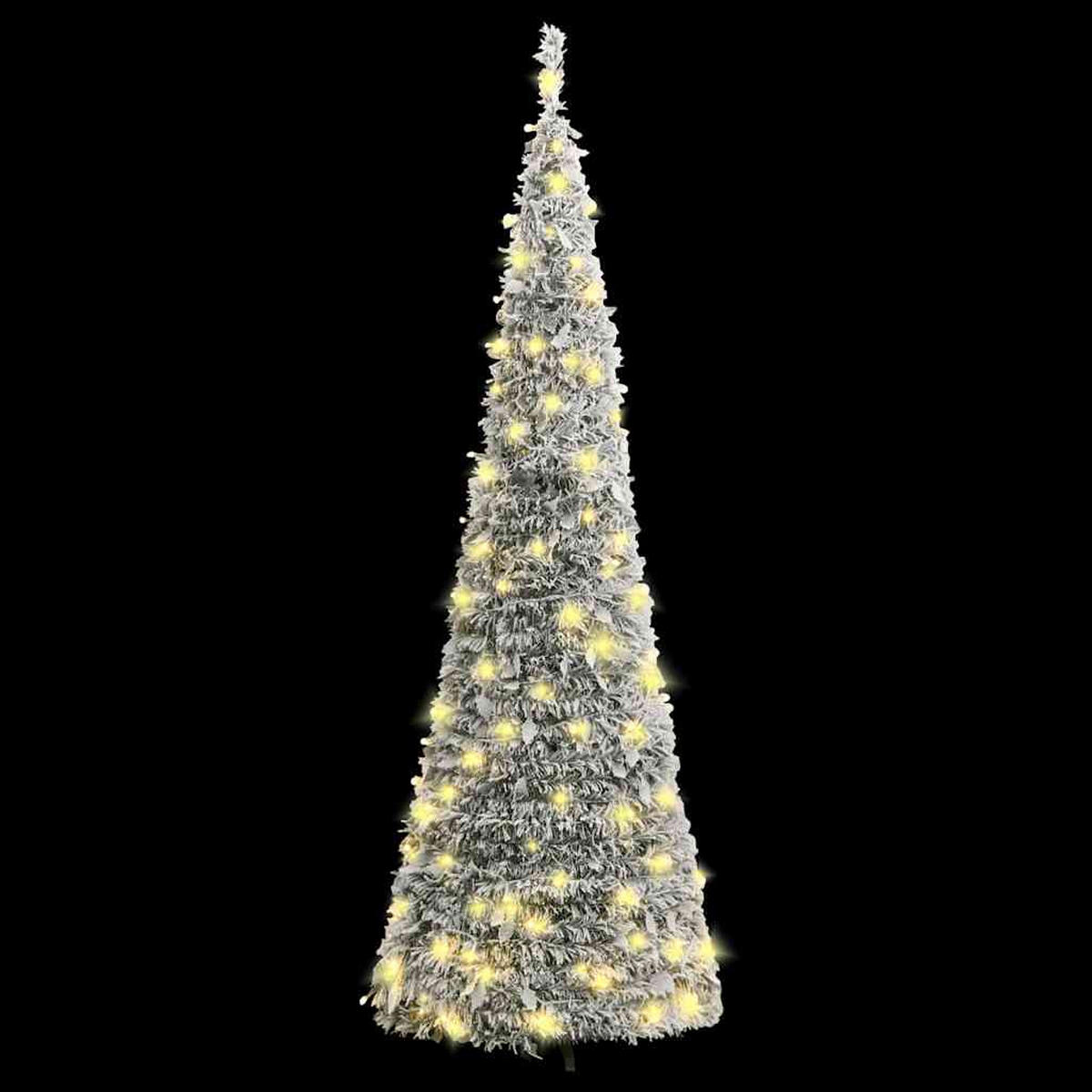 POP-UP-WEIHNACHTSBAUM Künstlich Beschneit 100 Leds 150 Cm - Weiß, Kunststoff (150cm) - vidaXL