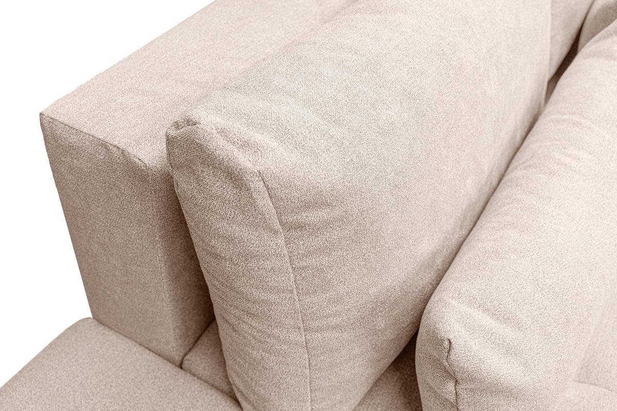 ECKSOFA Bloom mit Bettkasten und Schlaffunktion L-Form - Beige, Textil (267/185cm)