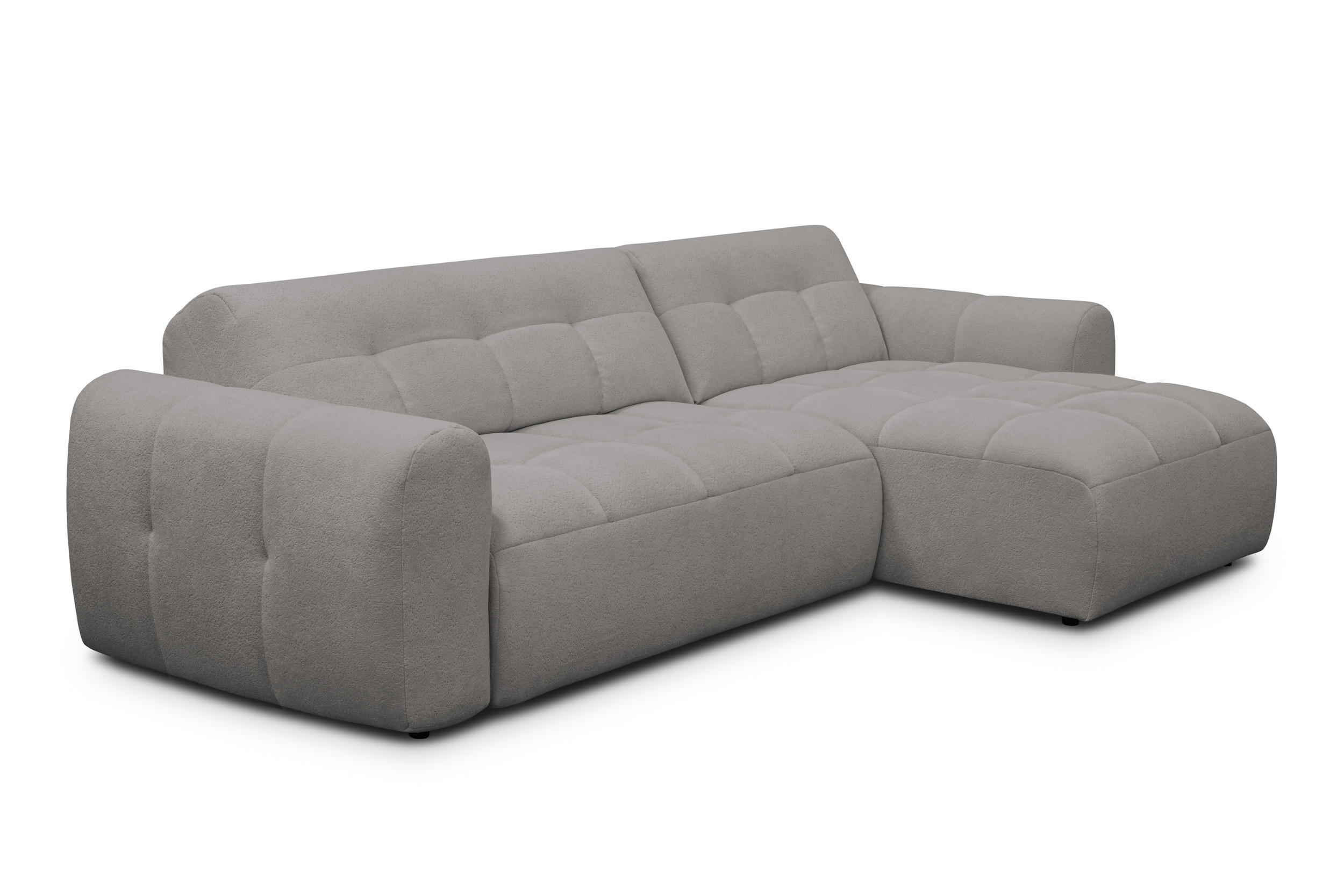 ECKSOFA LUMERO 4-Sitzer RECHTS, taupe - Taupe/Schwarz, Holz/Textil (275/166cm) - Courtois Laville