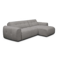 ECKSOFA LUMERO 4-Sitzer RECHTS, taupe - Taupe/Schwarz, Holz/Textil (275/166cm) - Courtois Laville