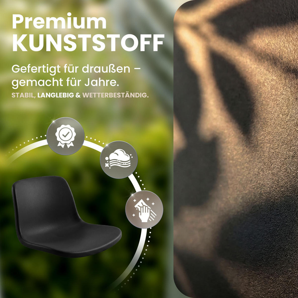 GARTENSITZGRUPPE 2 Kunststoff Schwarz - Schwarz, Kunststoff - CLP