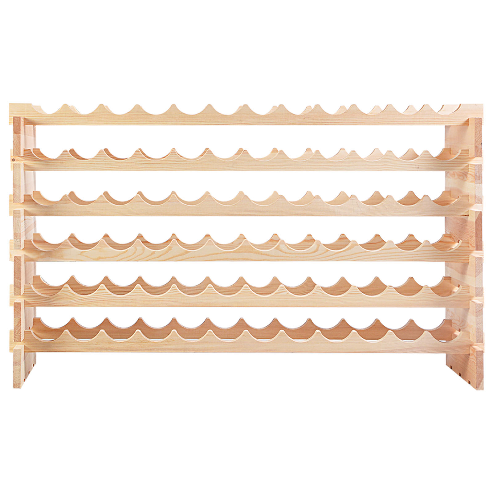 WEINREGAL 72 Flaschen Holz - Naturfarben, Holz (29/72/119cm) - COSTWAY