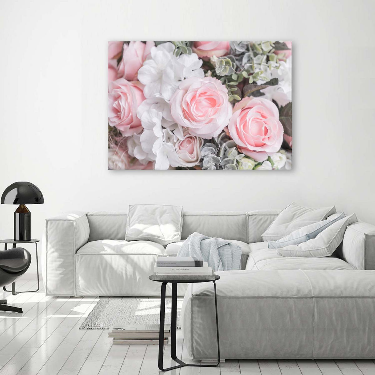 WANDBILD Rosa Rosen - Rosa, Textil (60/40cm) - Feeby