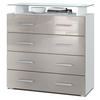 KOMMODE Pavos Sandgrau Hochglanz - Sandfarben, Holzwerkstoff (76/81/35cm) - Vladon