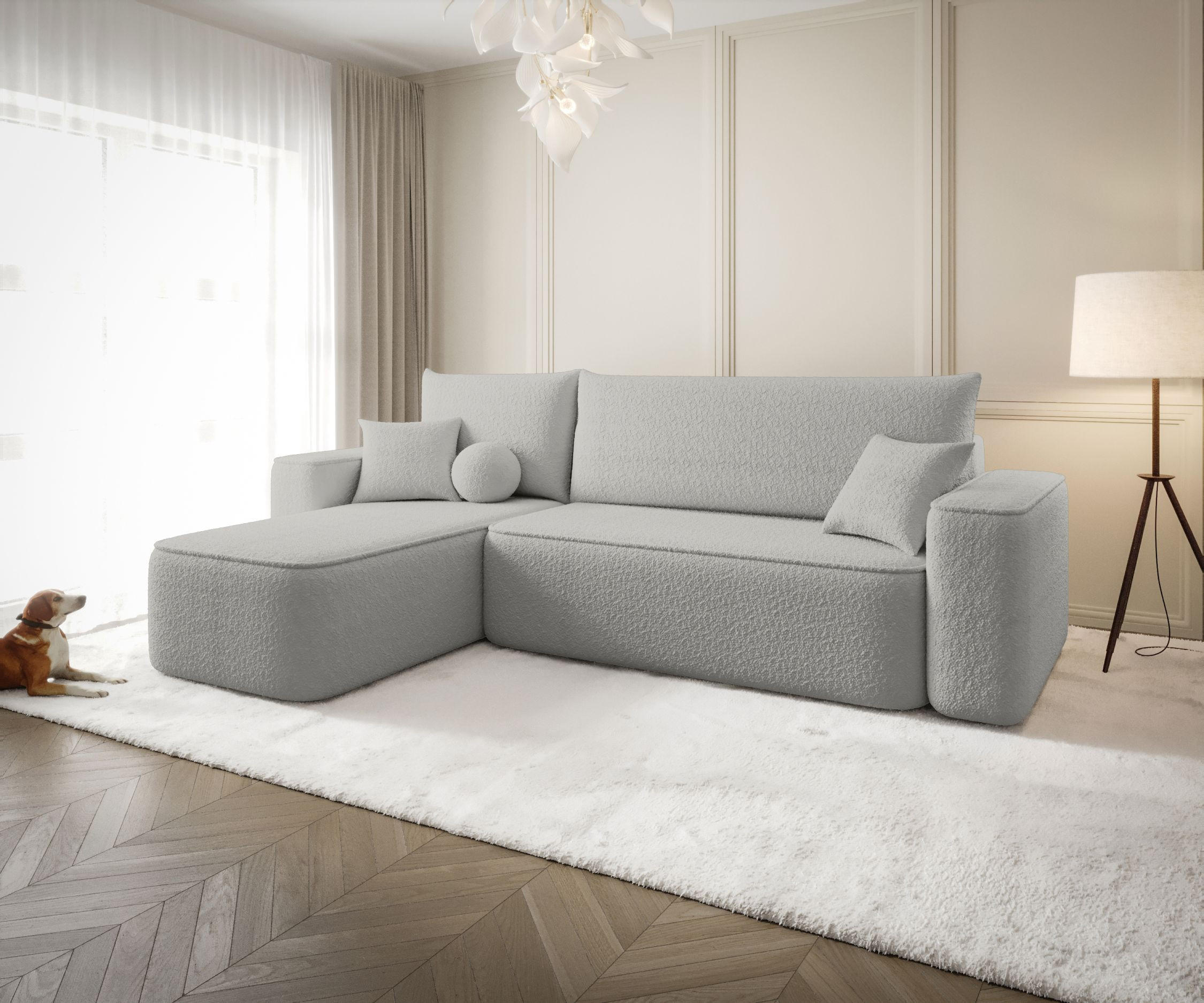 ECKSOFA mit Schlaffunktion SENNO Quelle 83 Links - Grau, Textil (250/150cm) - Bedante