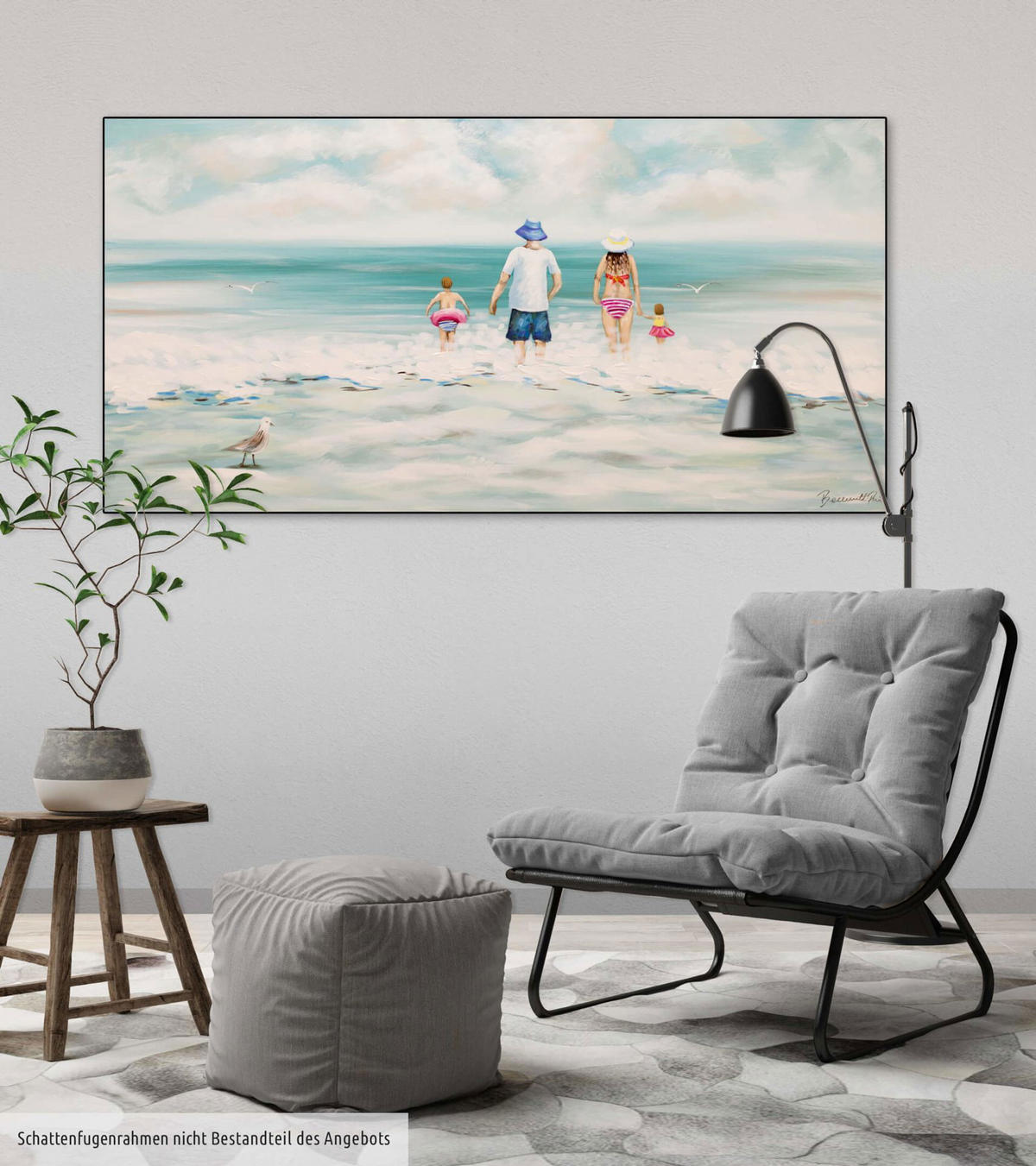 ACRYLBILD HANDGEMALT 120/60 cm - Blau/Weiß, Holz/Textil (120/60cm) - KUNSTLOFT