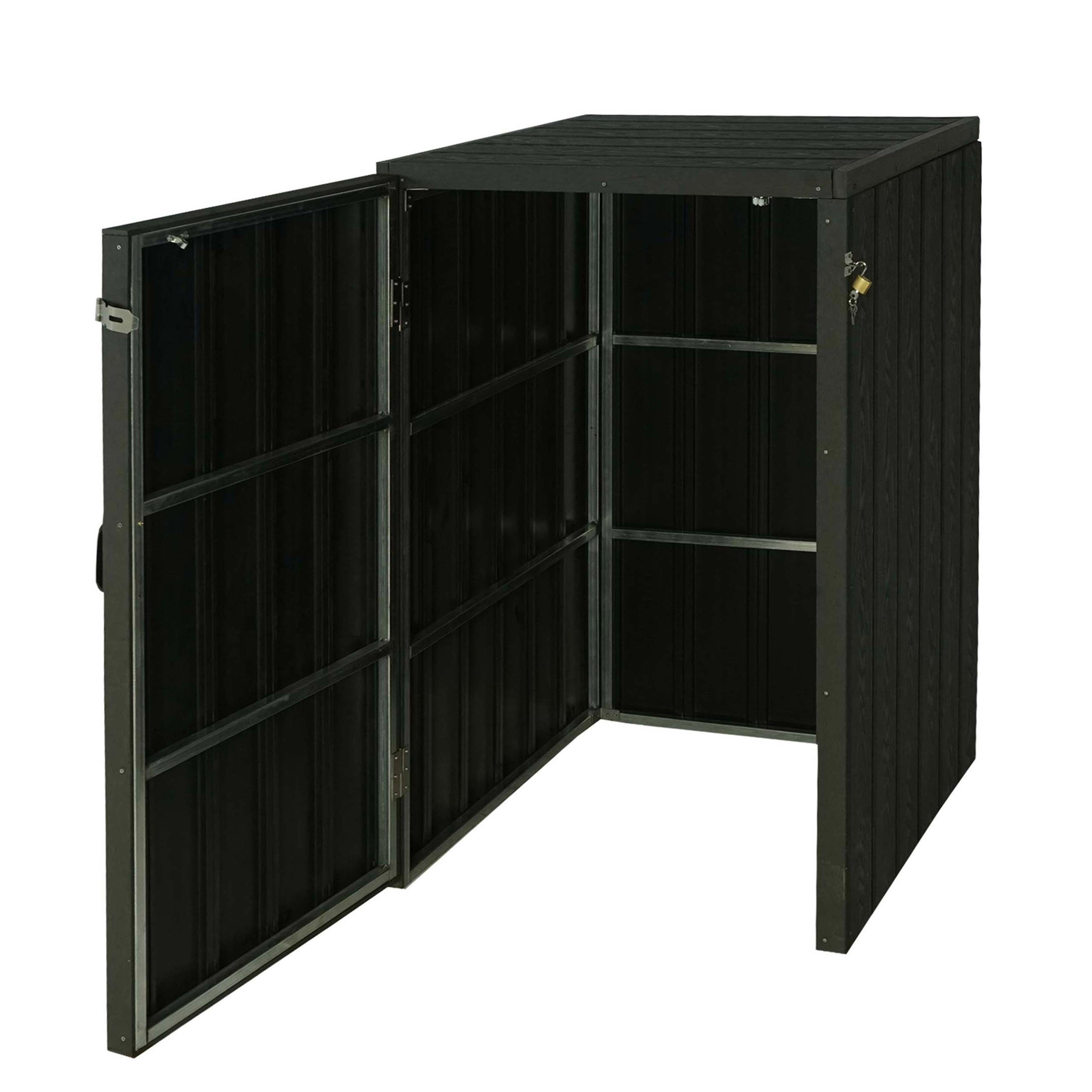 1-/2ER WPC-MÜLLTONNENVERKLEIDUNG Anthrazit - Anthrazit, Metall (80/117/105cm) - MCW