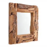 WANDSPIEGEL BEACHSIDE 50x50 cm, Teak Wurzelholz naturfarben - Braun, Holz (50/50/5cm) - DESIGN DELIGHTS