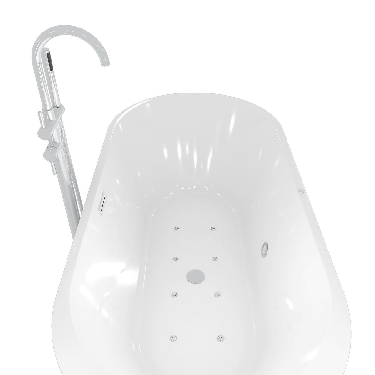 WHIRLPOOL freistehende Badewanne F16 mit AF04 170x80 cm Luftmassage - Weiß, Glas/Kunststoff (80/58/170cm) - AcquaVapore by Sandra Jentho