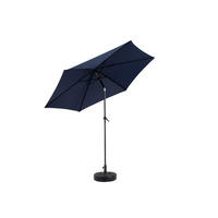 DOPPEL-SONNENSCHIRM aus Stahl 264x264x250 cm in Blau mit Kurbel & Neigefunktion - Blau, Metall (264/264cm) - Modfu
