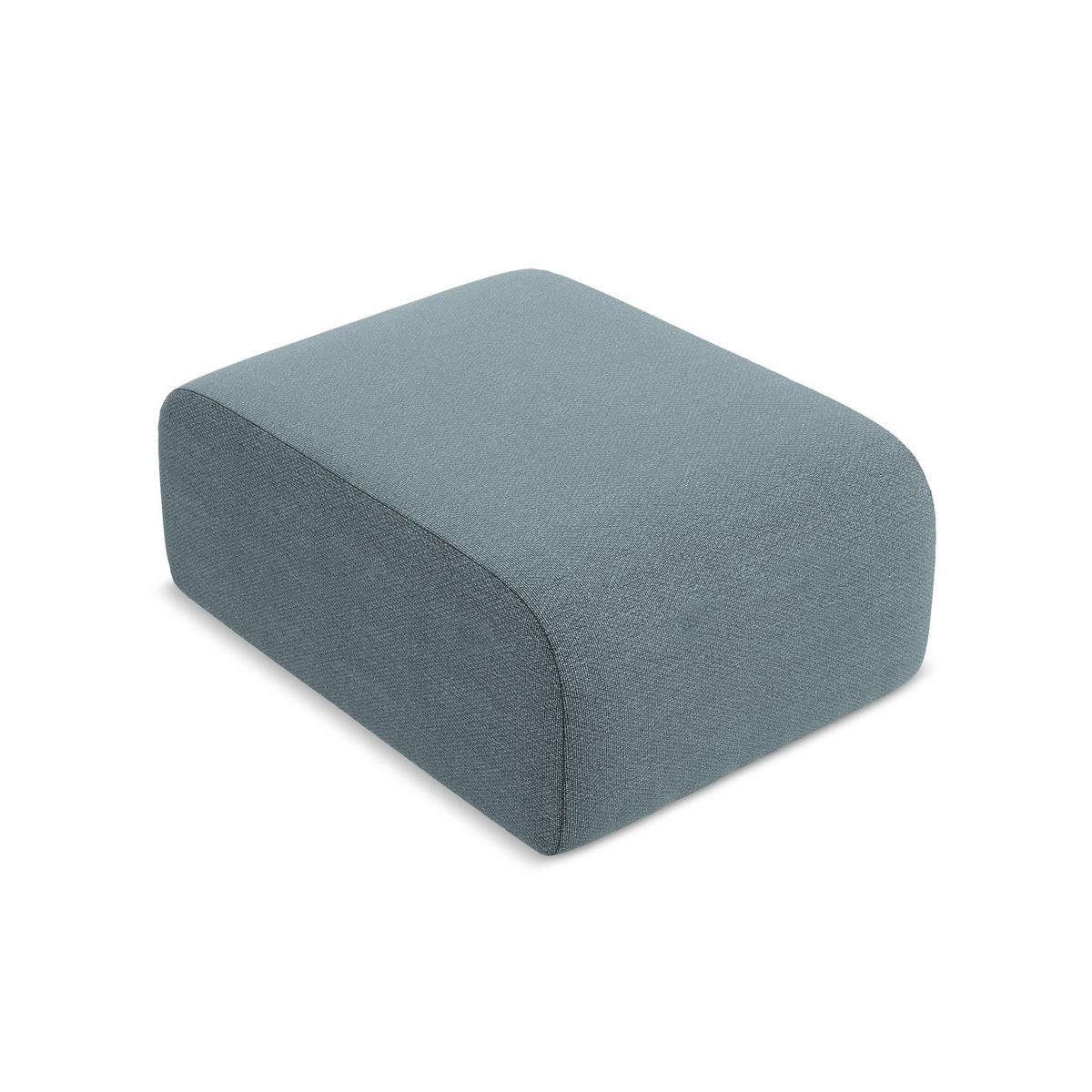 POUF Bouclé Stoff Blau - Blaugrau/Schwarz, Holzwerkstoff/Kunststoff (72/42/94cm) - LaMiaSofa