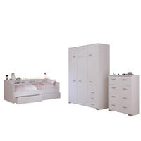 JUGENDZIMMER Sleep 41 in Weiß 4 teilig - Weiß, Holzwerkstoff (120/200/80cm)