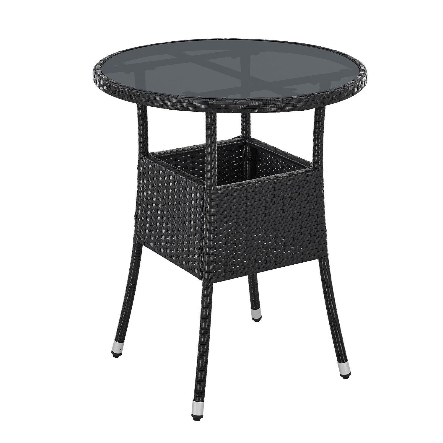 GARTENTISCH Yoro schwarz 60 cm - Schwarz, Kunststoff (60/60/73cm) - Juskys
